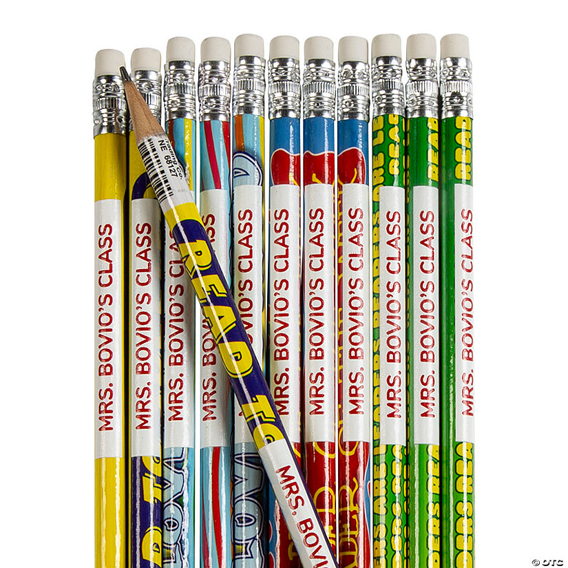 Bulk 144 Pc. Personalized Reader's Motivational Pencil Assortment