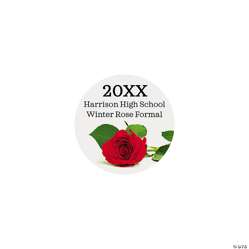 Bulk 144 Pc. Personalized Rose Favor Stickers Image Thumbnail