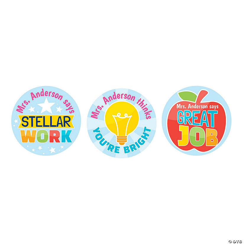 Bulk 144 Pc. Personalized School Icon Recognition Stickers Image