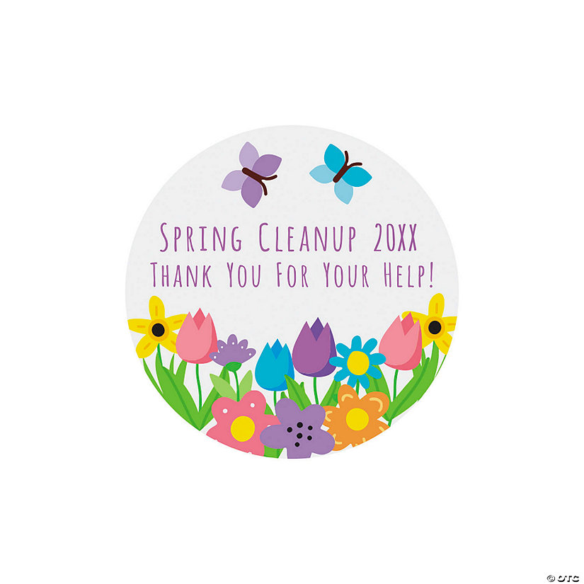 Bulk 144 Pc. Personalized Spring Theme Favor Stickers Image Thumbnail