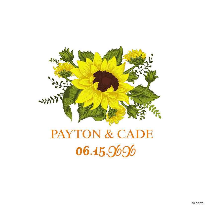 Bulk 144 Pc. Personalized Sunflower Favor Stickers Image Thumbnail