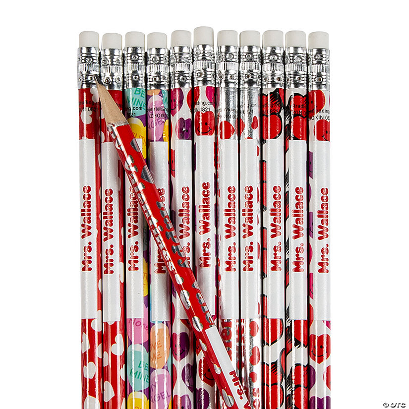 Bulk 144 Pc. Personalized Valentine Pencil Assortment Image