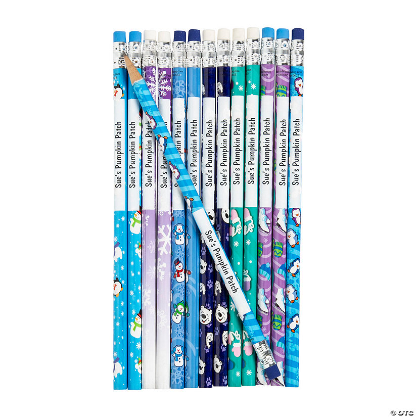 Bulk 144 Pc. Personalized Winter Pencil Assortment Image