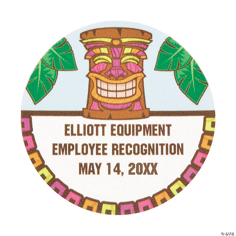 Bulk 144 Pc. Tiki Personalized Stickers Image