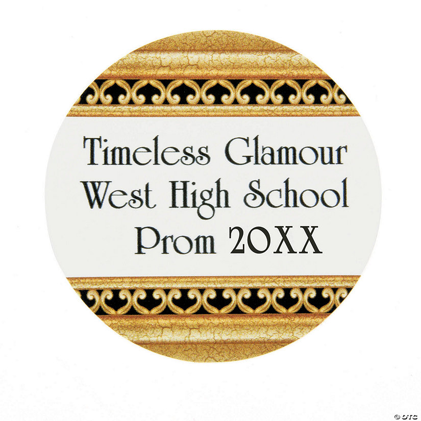 Bulk 144 Pc. Timeless Glamour Personalized Stickers Image Thumbnail