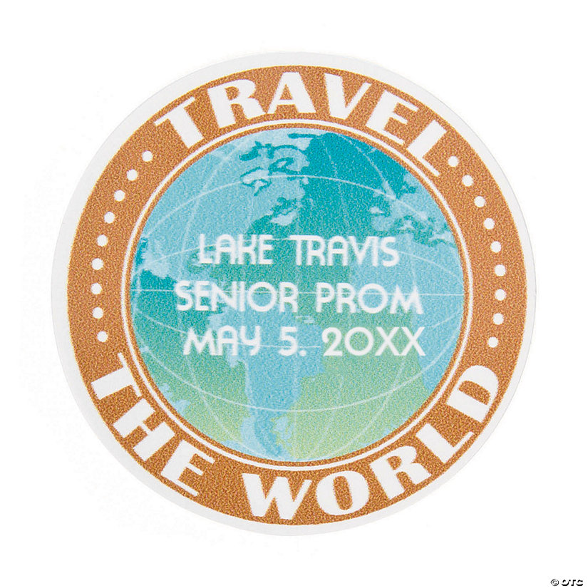 Bulk 144 Pc. World Traveler Personalized Stickers Image Thumbnail