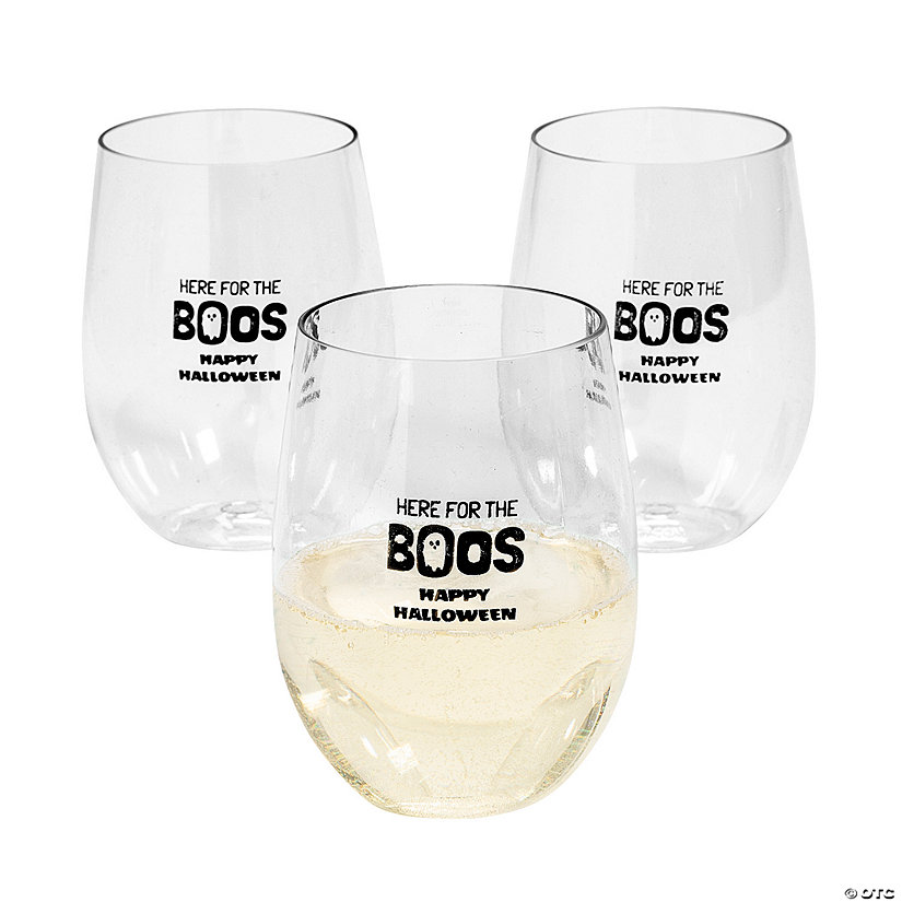 Bulk 48 Ct. Personalized Here for the Boos Stemless Wine Glasses Image Thumbnail