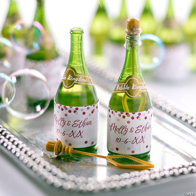 Bulk 48 Pc. Mini Personalized Champagne Bubble Bottles Image Thumbnail