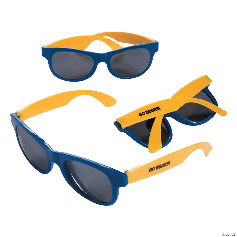 Bulk 48 Pc. Personalized Blue & Gold Two-Tone Sunglasses Image Thumbnail