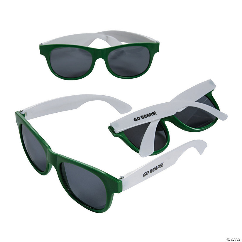 Bulk 48 Pc. Personalized Green & White Two-Tone Sunglasses Image Thumbnail