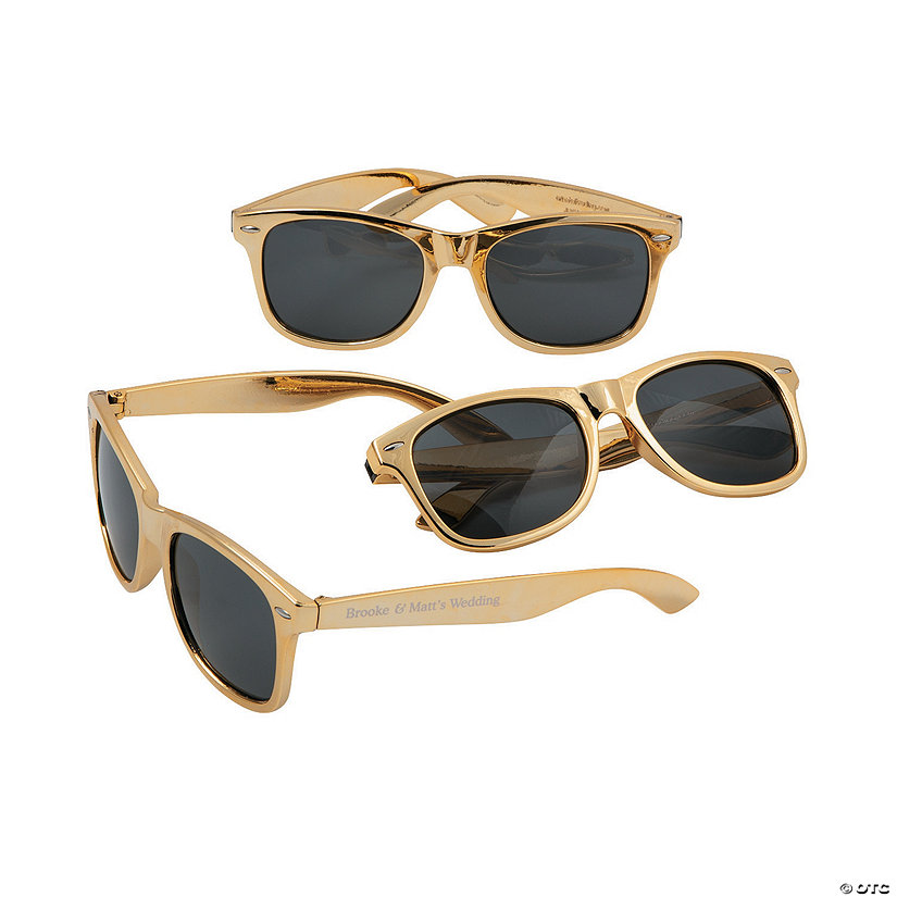 Bulk 48 Pc. Personalized Metallic Gold Sunglasses Image Thumbnail