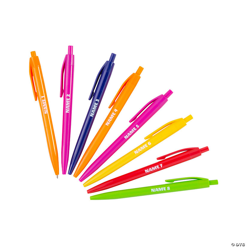 Bulk 48 Pc. Personalized Multi Name Solid Color Retractable Pen Assortment Image Thumbnail