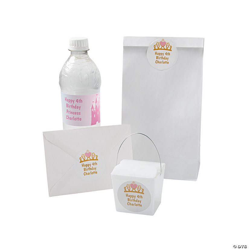 Bulk 48 Pc. Personalized Princess Party Label Set Image