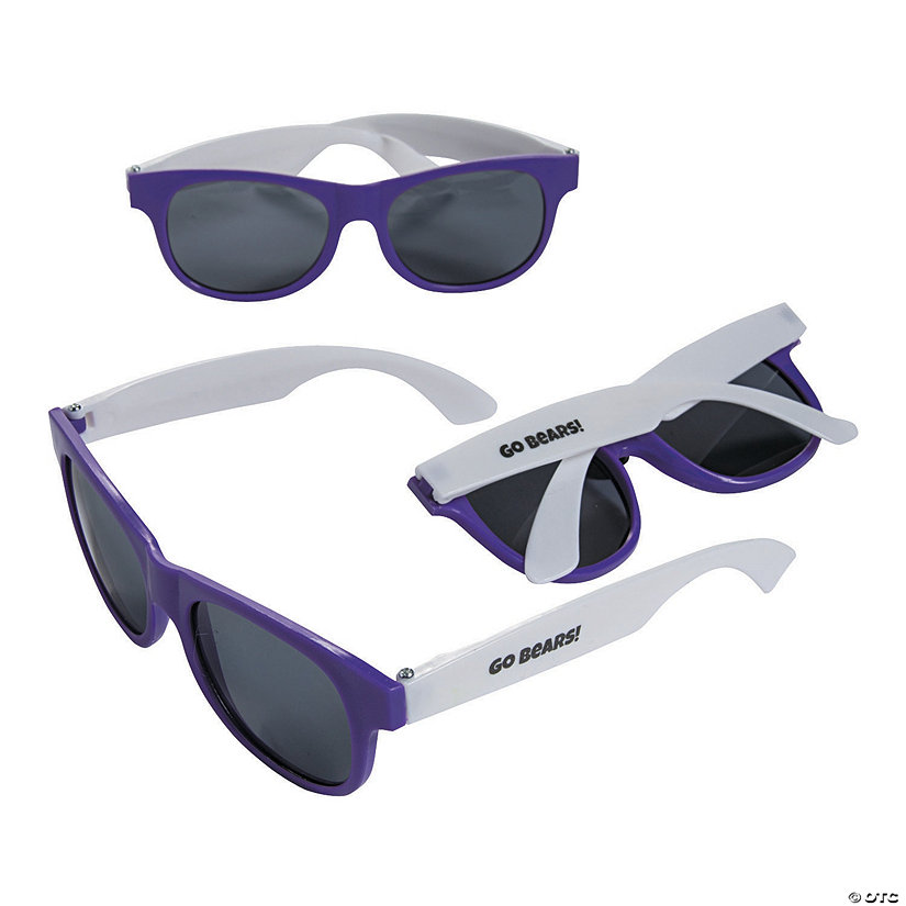Bulk 48 Pc. Personalized Purple & White Two-Tone Sunglasses Image Thumbnail