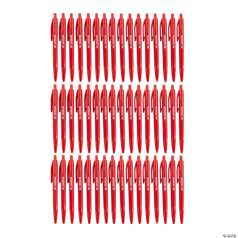Bulk 48 Pc. Personalized Red Retractable Pens Image