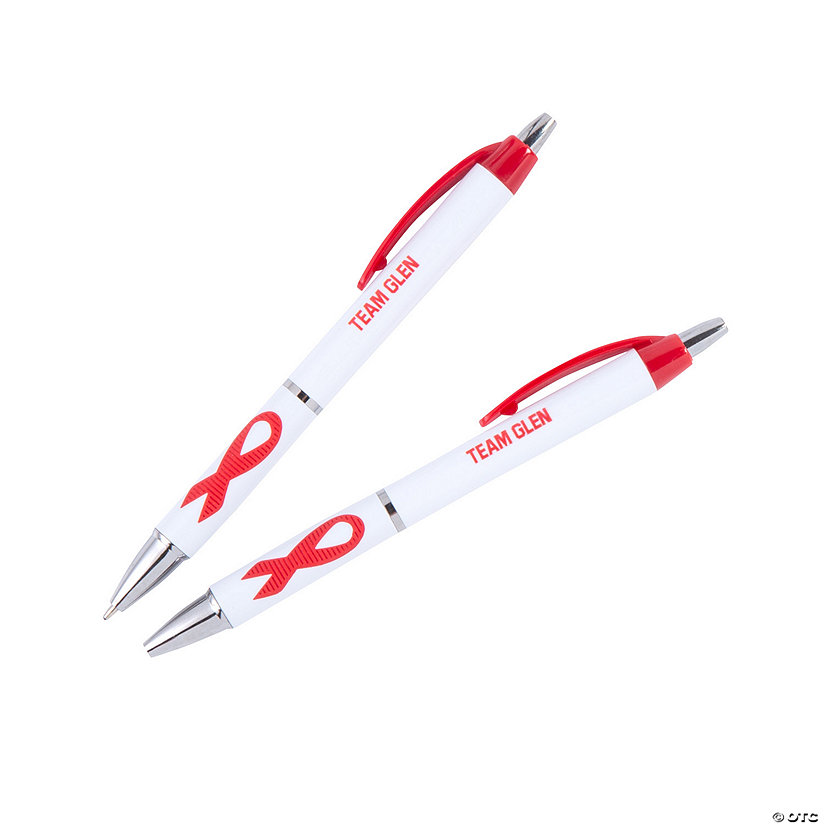 Bulk 48 Pc. Personalized Red Ribbon Awareness Grip Pens Image