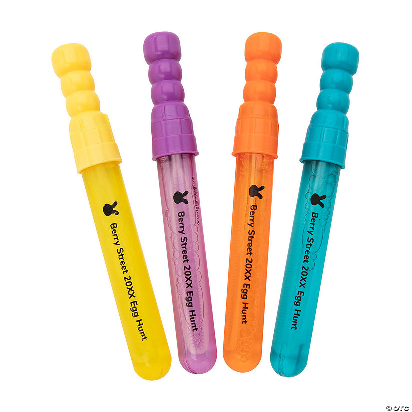 Bulk 48 Pc. Personalized Small Easter Bunny Bubble Wands Image