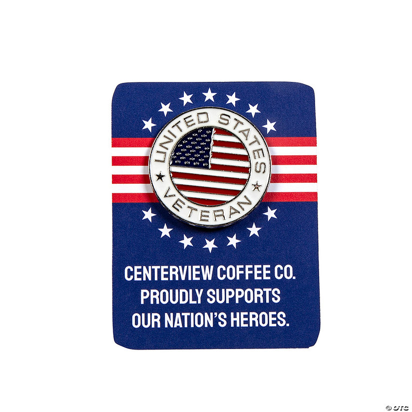 Bulk 48 Pc. Personalized Thank a Veteran Pins with Card Image
