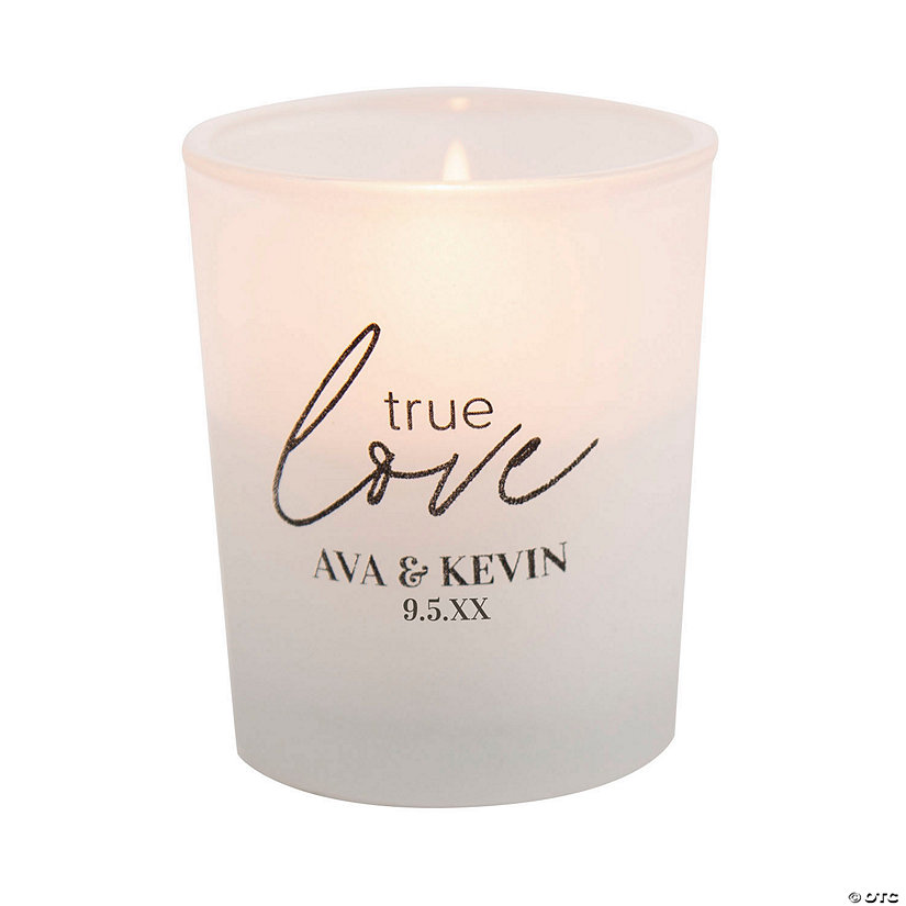 Bulk 48 Pc. Personalized True Love Frosted Votive Candle Holders Image Thumbnail