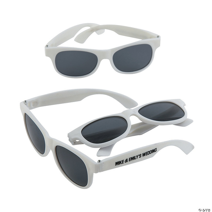 Bulk 48 Pc. Personalized White Nomad Sunglasses Image