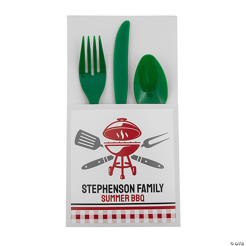 Bulk 50 Ct. Personalized BBQ Cutlery Holders Image