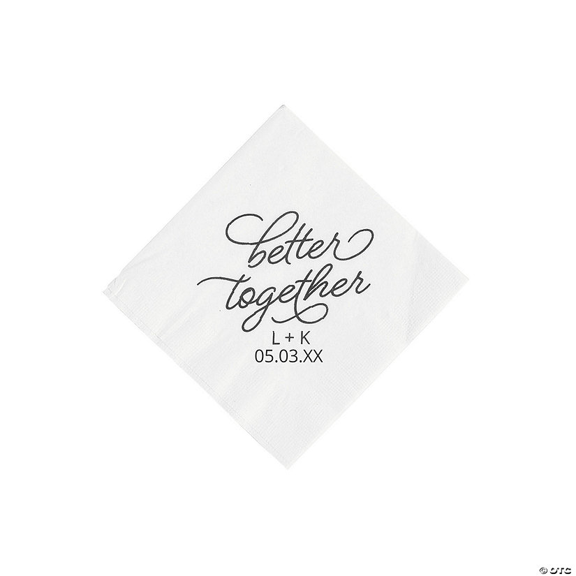 Bulk 50 Ct. Personalized Better Together Beverage Napkins Image