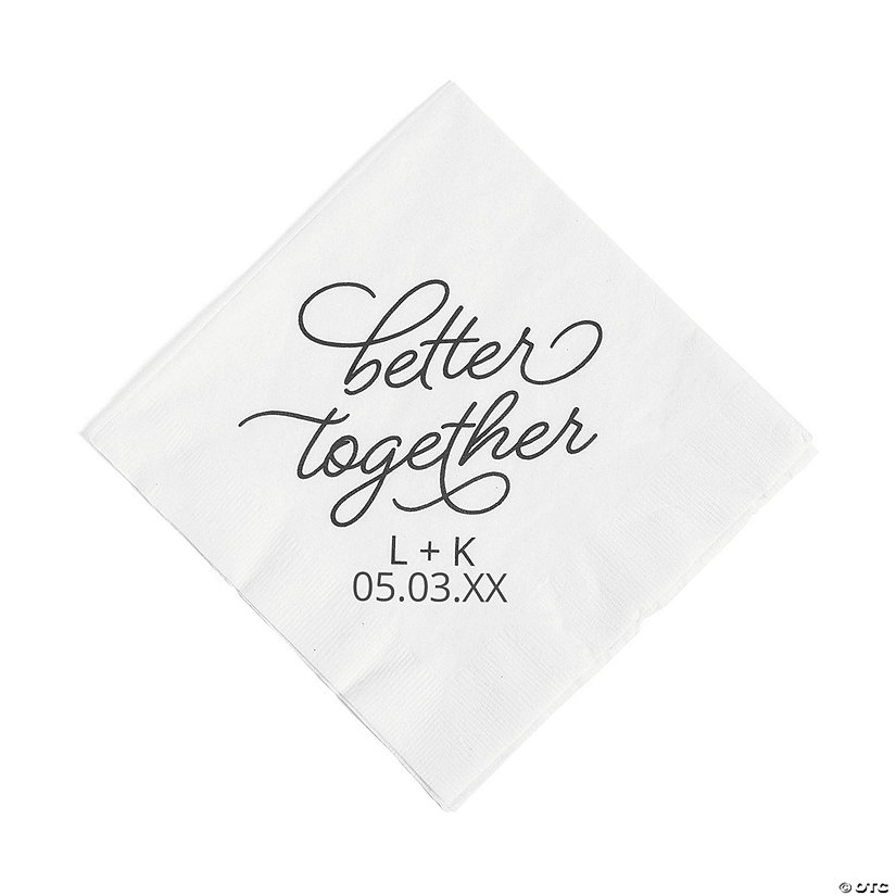 Bulk 50 Ct. Personalized Better Together Luncheon Napkins Image Thumbnail