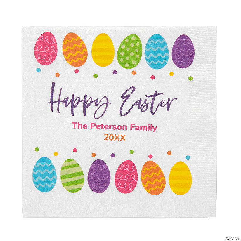 Bulk 50 Ct. Personalized Bright Easter Party Luncheon Napkins Image