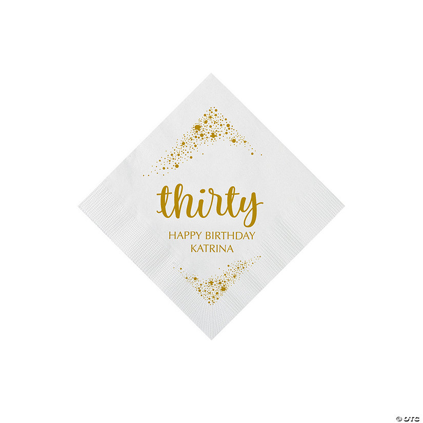 Bulk 50 Ct. Personalized Elegant Milestone Beverage Napkins Image