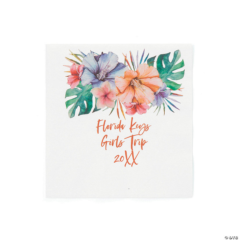 Bulk 50 Ct. Personalized Elevated Luau Party Beverage Napkins Image