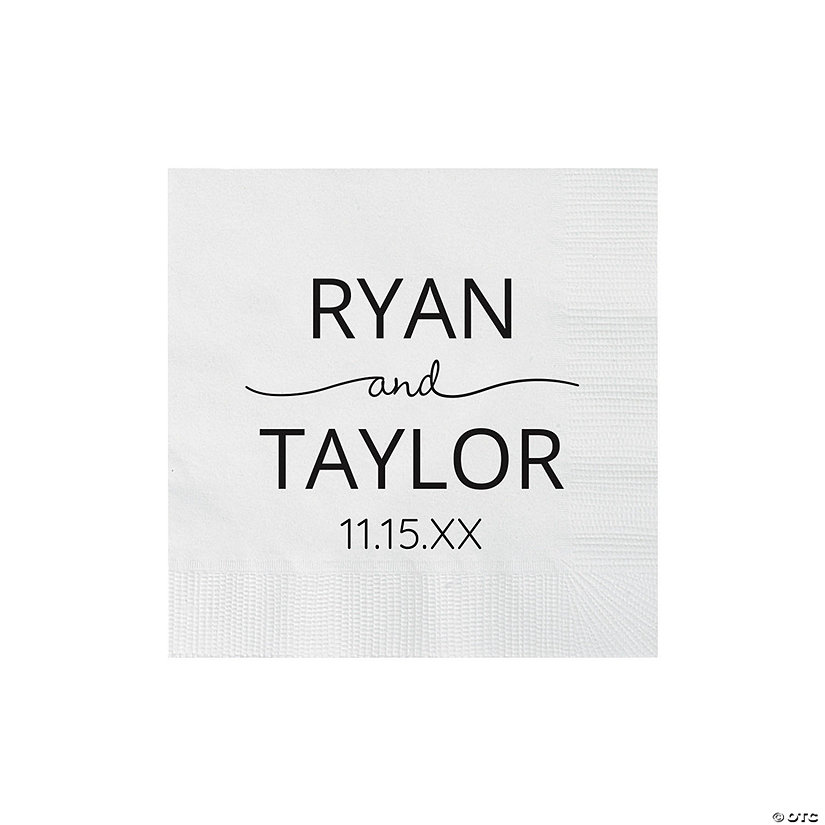 Bulk 50 Ct. Personalized Names Print Beverage Napkins Image