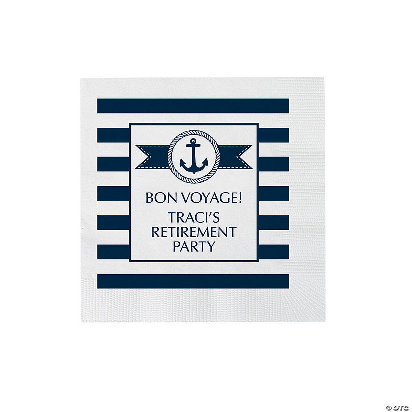 Bulk 50 Ct. Personalized Nautical Beverage Napkins Image