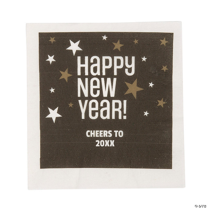 Bulk 50 Ct. Personalized New Year&#8217;s Eve Beverage Napkins Image Thumbnail