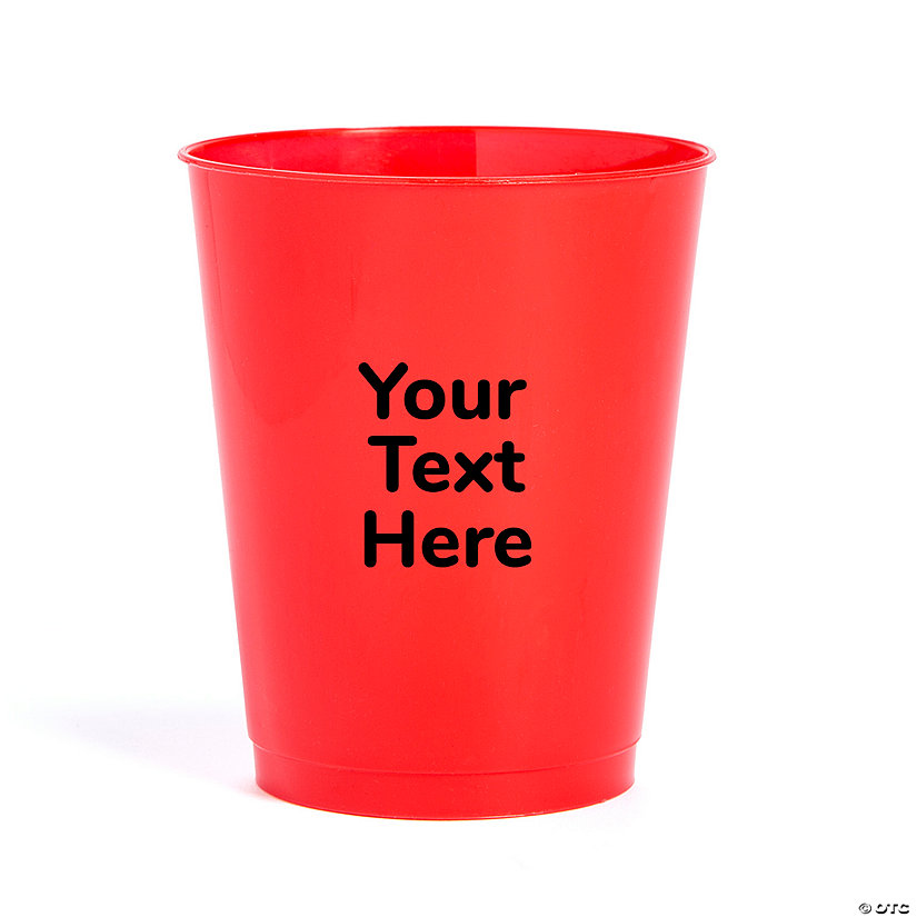 Bulk 50 Ct. Personalized Open Text Red Stadium Cups Image Thumbnail