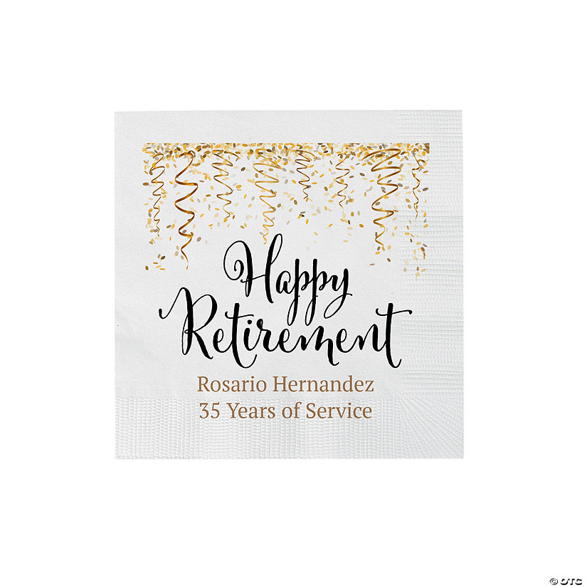 Bulk 50 Ct. Personalized Retirement Beverage Napkins Image