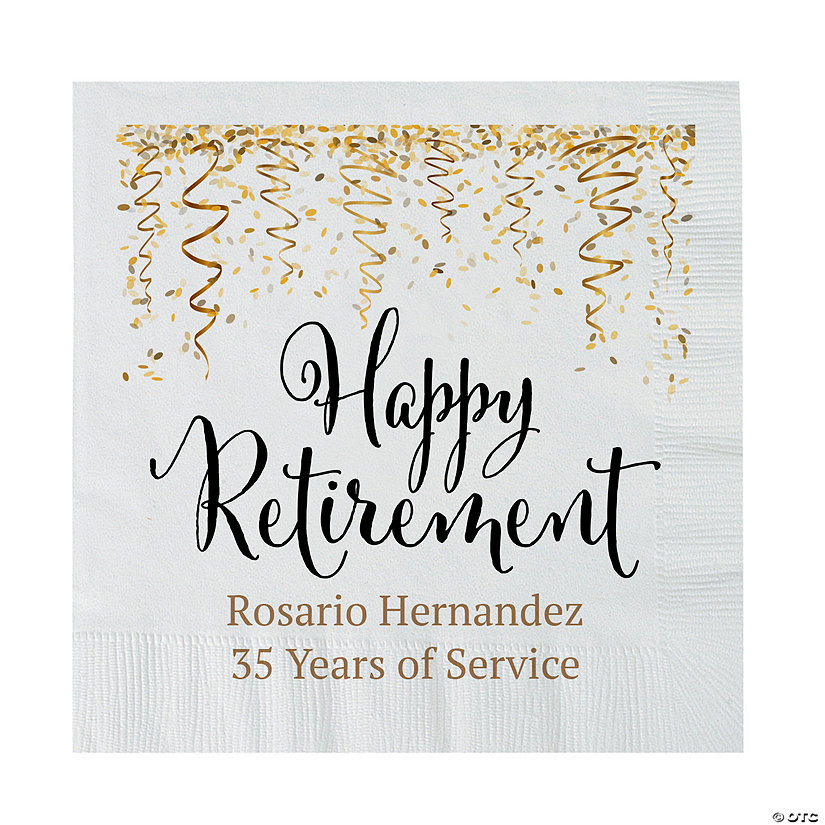 Bulk 50 Ct. Personalized Retirement Luncheon Napkins Image