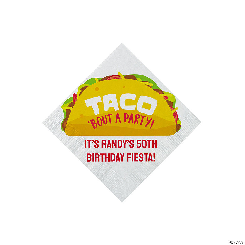 Bulk 50 Ct. Personalized Taco Bout Beverage Napkins Image
