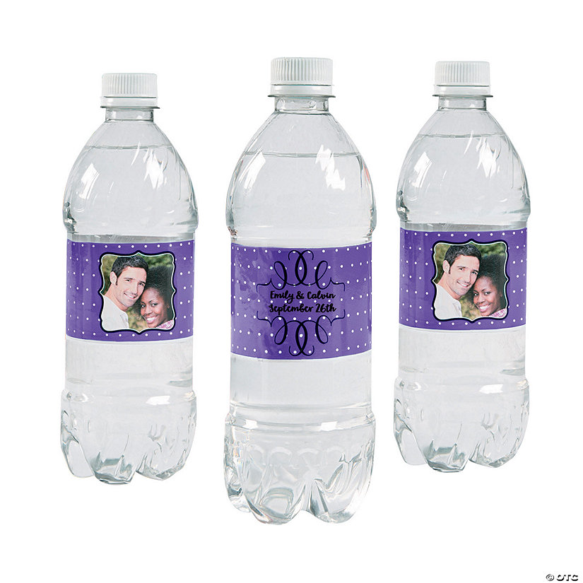 Bulk  50 Pc. Custom Photo Scroll Water Bottle Labels Image Thumbnail