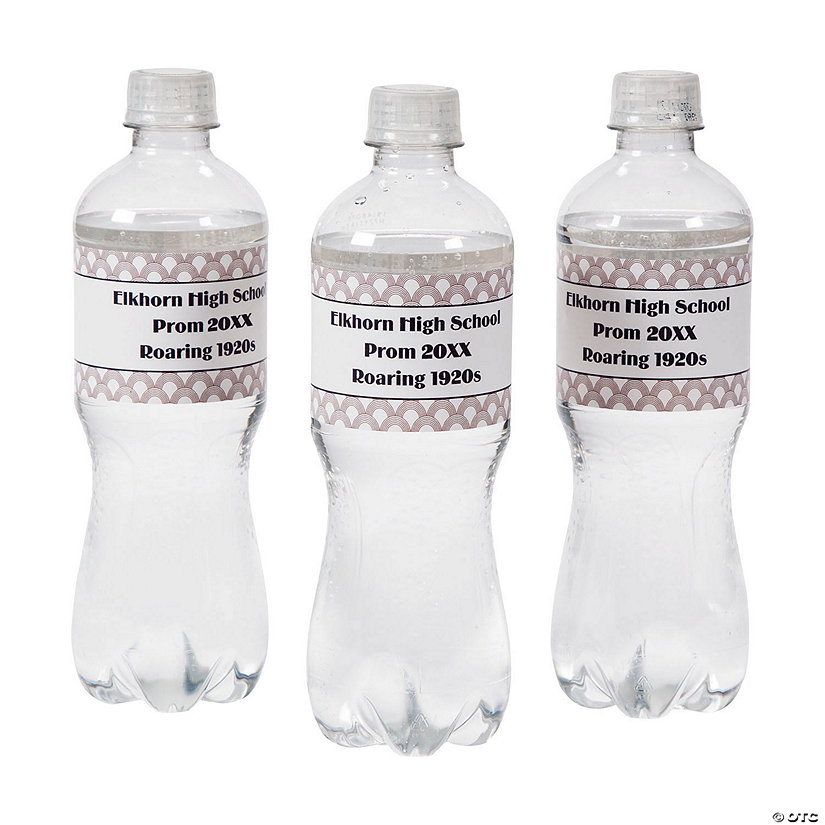 Bulk 50 Pc. Personalized 1920s Water Bottle Labels Image Thumbnail