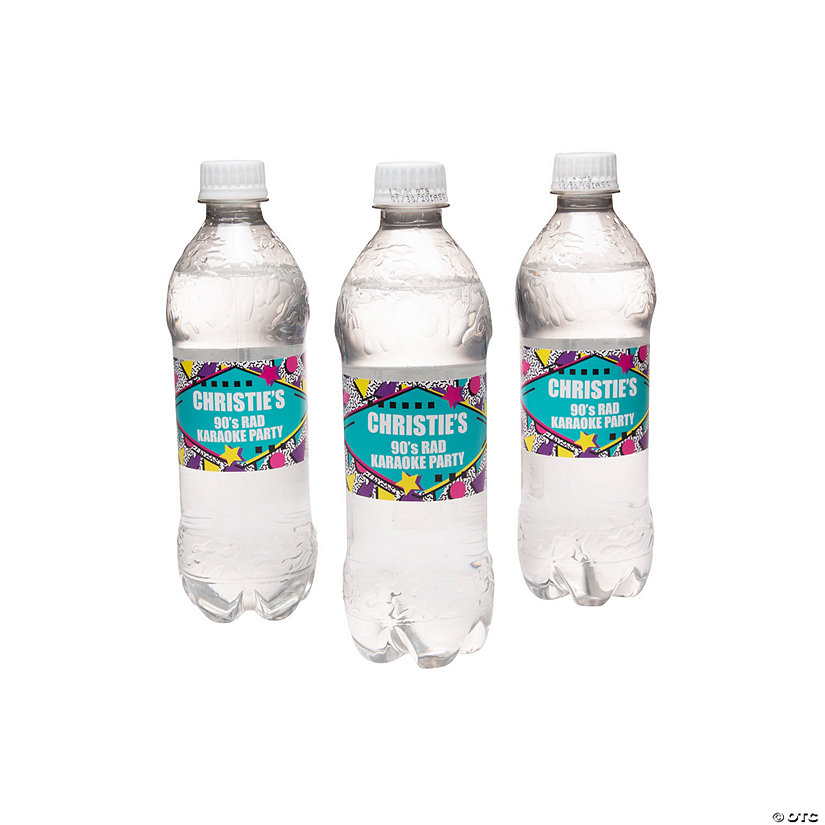 Bulk 50 Pc. Personalized 90s Water Bottle Labels Image