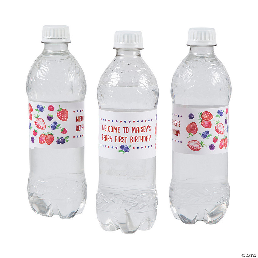 Bulk 50 Pc. Personalized Berry Water Bottle Labels Image