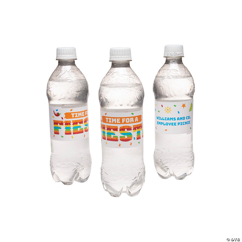 Bulk 50 Pc. Personalized Bright Pi&#241;ata Fiesta Water Bottle Labels Image