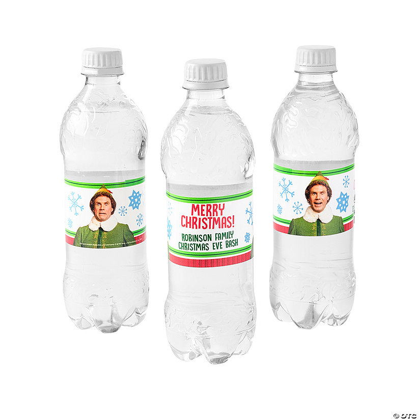 Bulk 50 Pc. Personalized Buddy the Elf&#8482; Water Bottle Labels Image Thumbnail