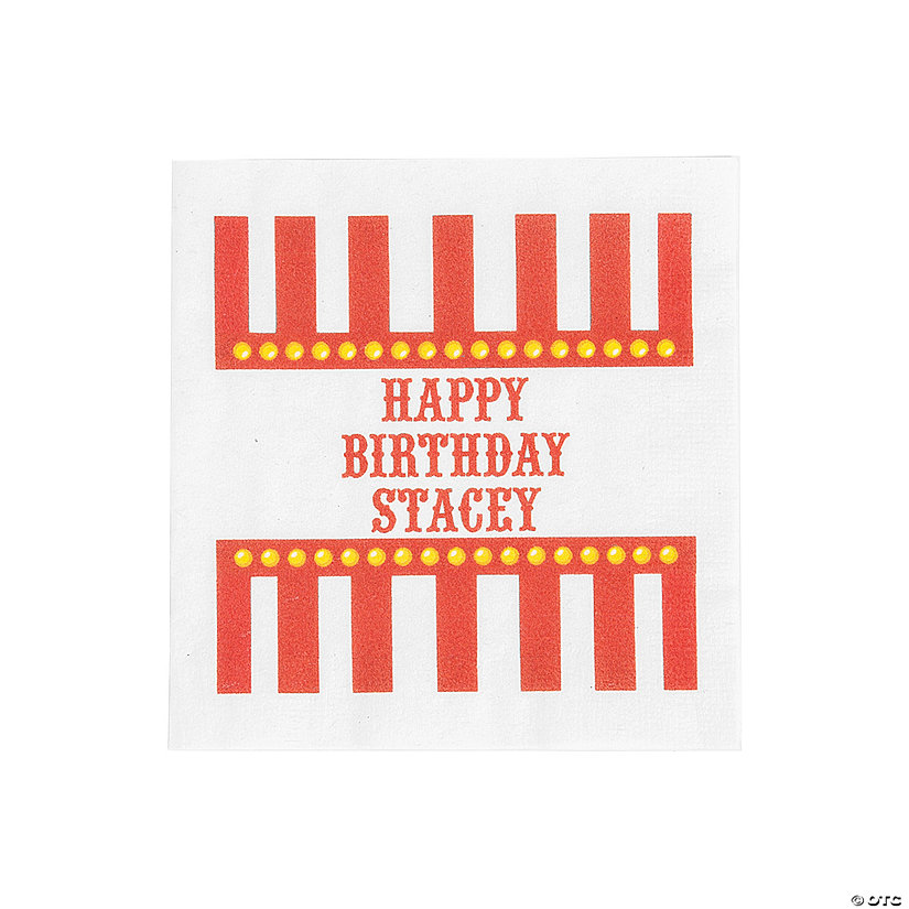 Bulk 50 Pc. Personalized Carnival Beverage Napkins Image