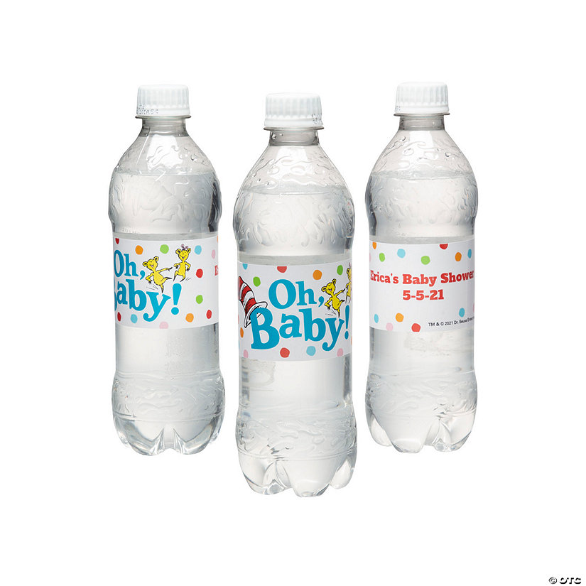 Bulk 50 Pc. Personalized Dr. Seuss&#8482; Baby Shower Water Bottle Labels Image