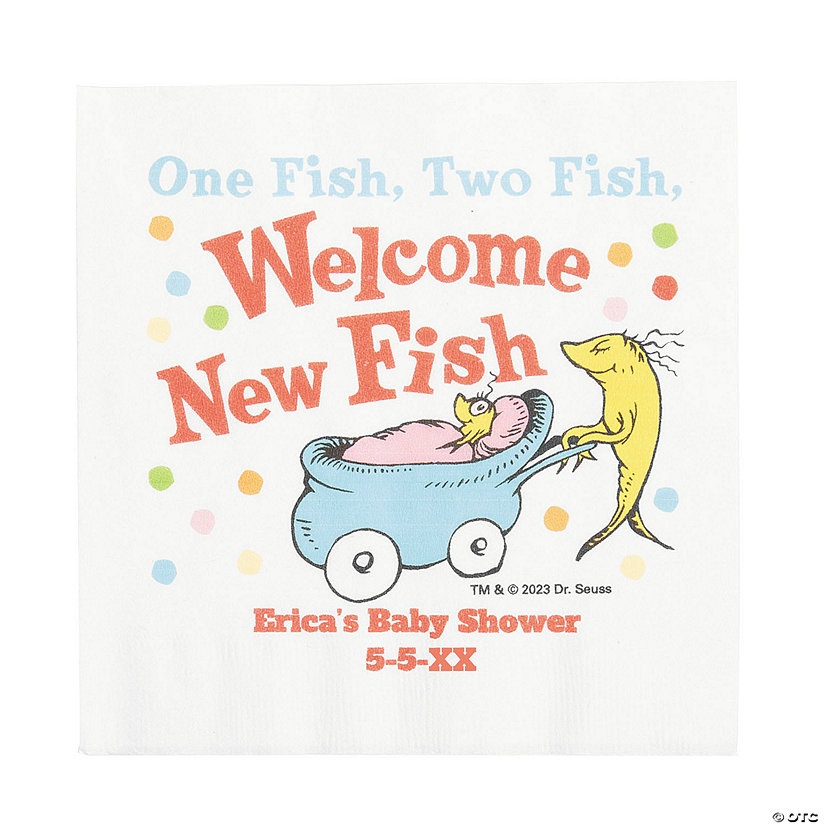 Bulk 50 Pc. Personalized Dr. Seuss&#8482; Oh, Baby Luncheon Napkins Image Thumbnail