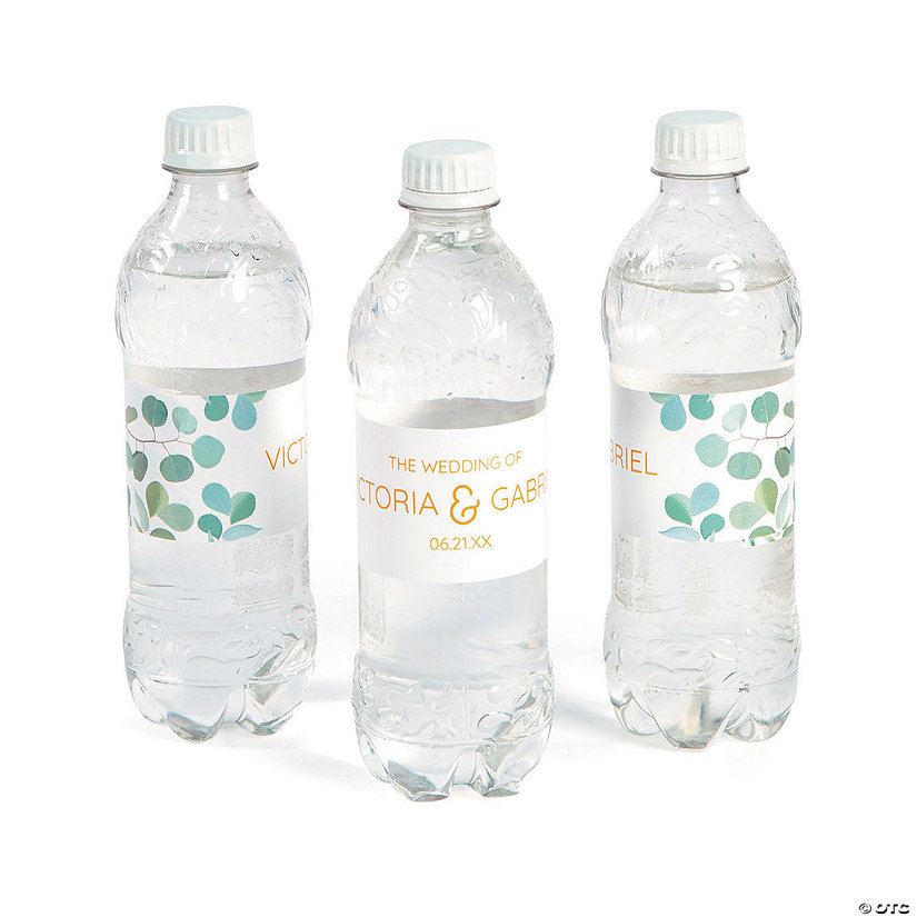 Bulk 50 Pc. Personalized Eucalyptus Water Bottle Labels Image Thumbnail