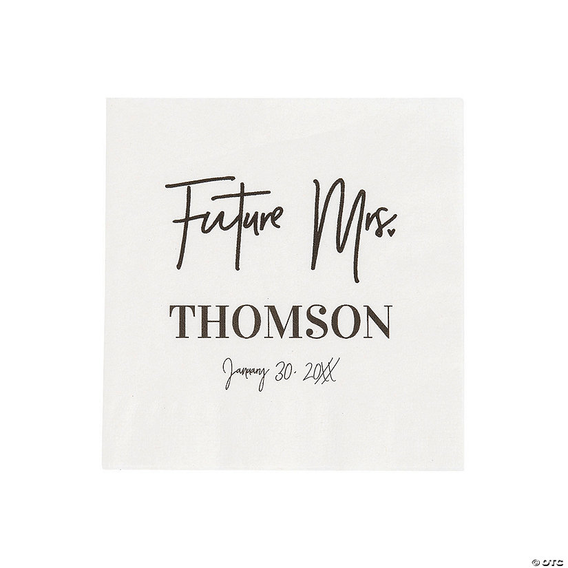 Bulk 50 Pc. Personalized Future Mrs. Beverage Napkins Image