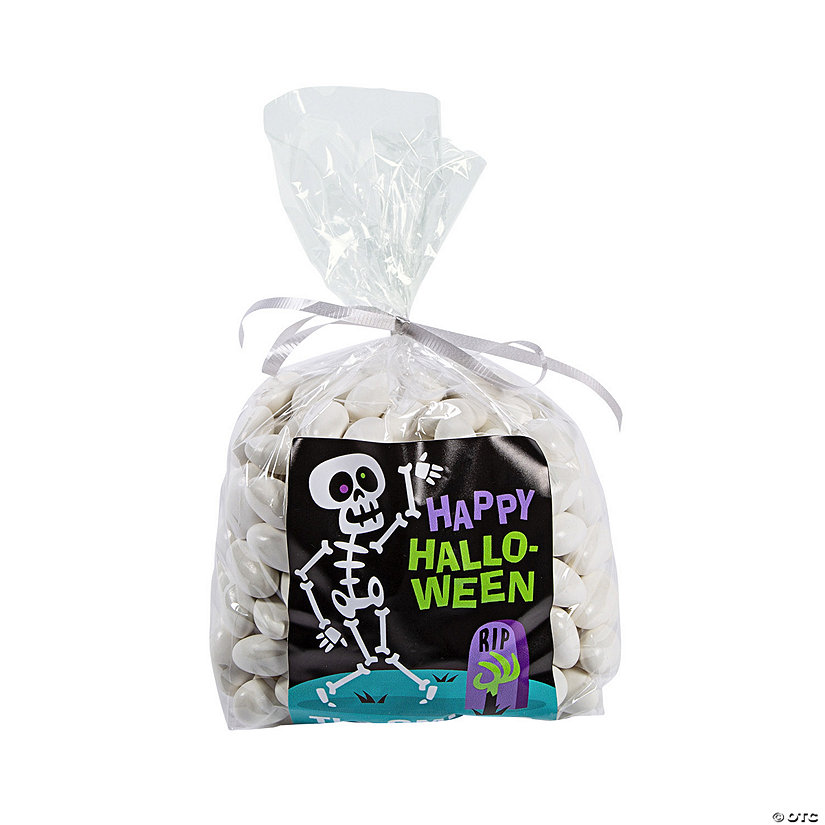 Bulk 50 Pc. Personalized Halloween Skeleton Cellophane Bag Kit Image