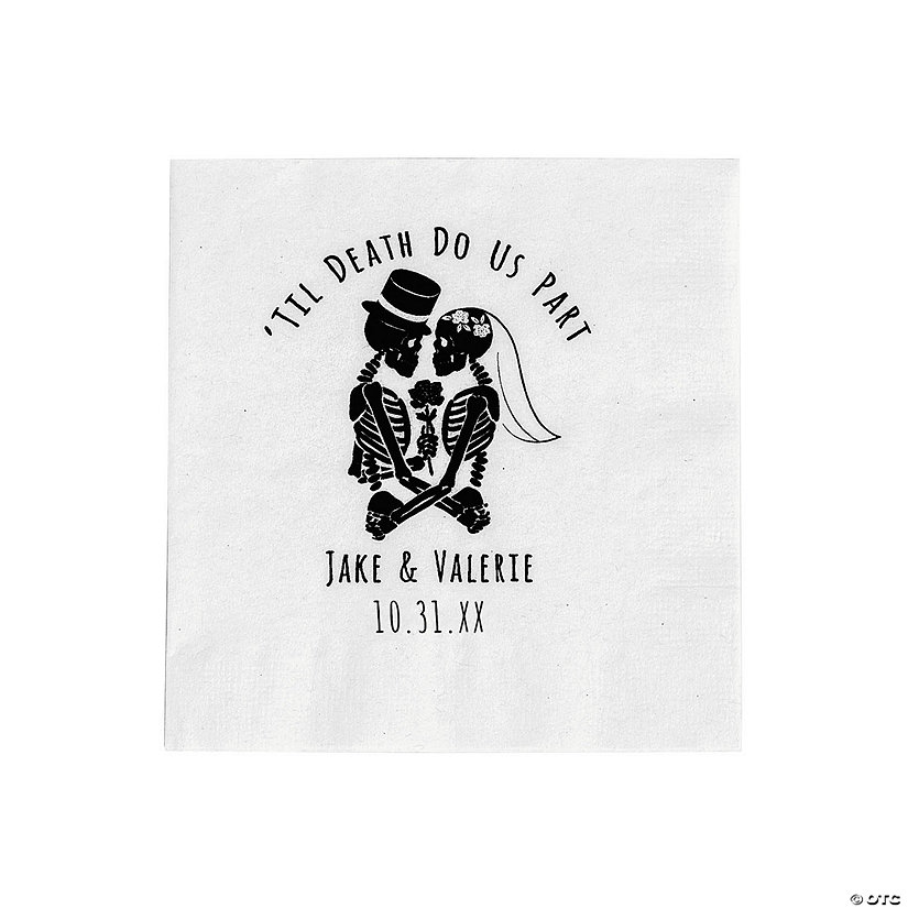 Bulk 50 Pc. Personalized Halloween Wedding Beverage Napkins Image